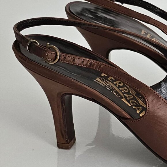 Ferragamo Sling Backs. New!! Vintage!! - Picture 2 of 11
